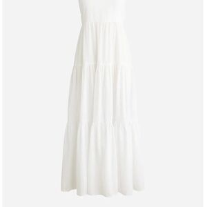 J. Crew White Sleeveless bow back Tiered Maxi Dress